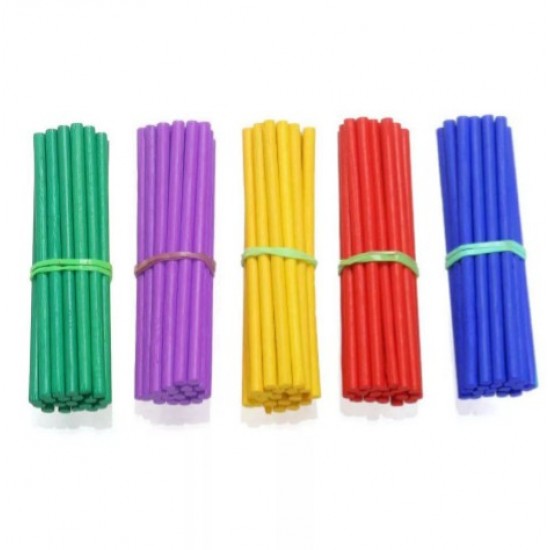 خشب اعواد اسطواني قصير 5 سم 5 ملون 100 حبة